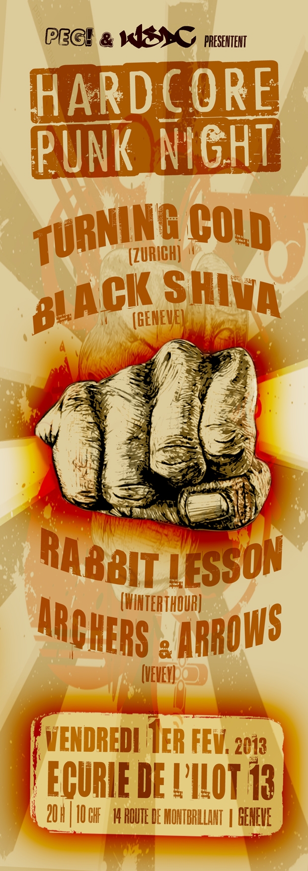 PUNK HARDCORE NIGHT - BLACK SHIVA - ARCHERS AND ARROWS - RABBIT LESSON - TURNING COLD